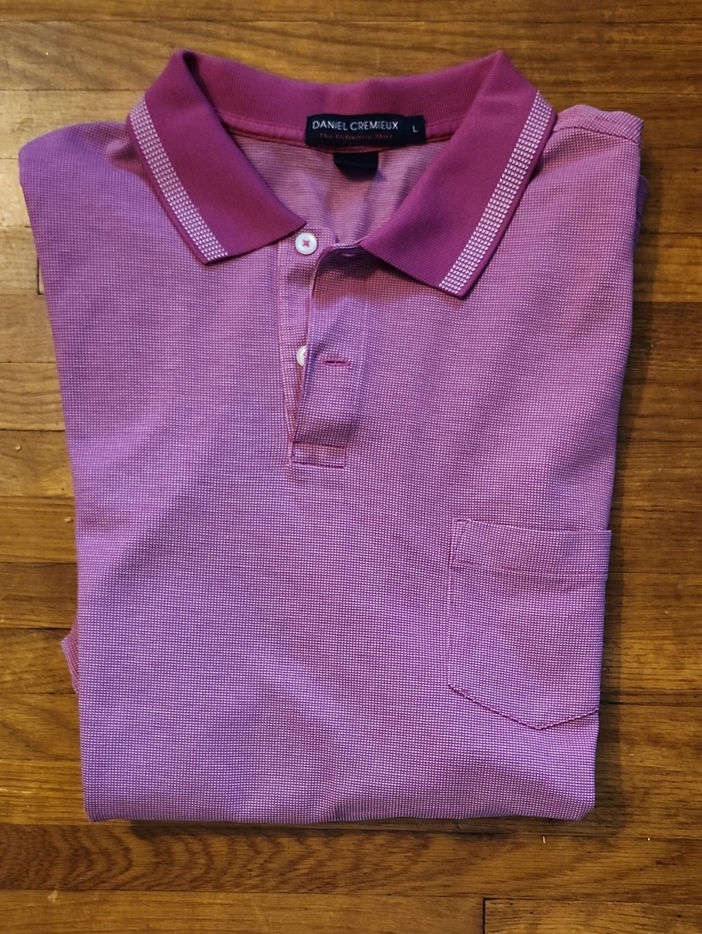 Daniel Cremieux Men's Magenta Polo with Contrast Collar